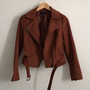 Suede moto jacket